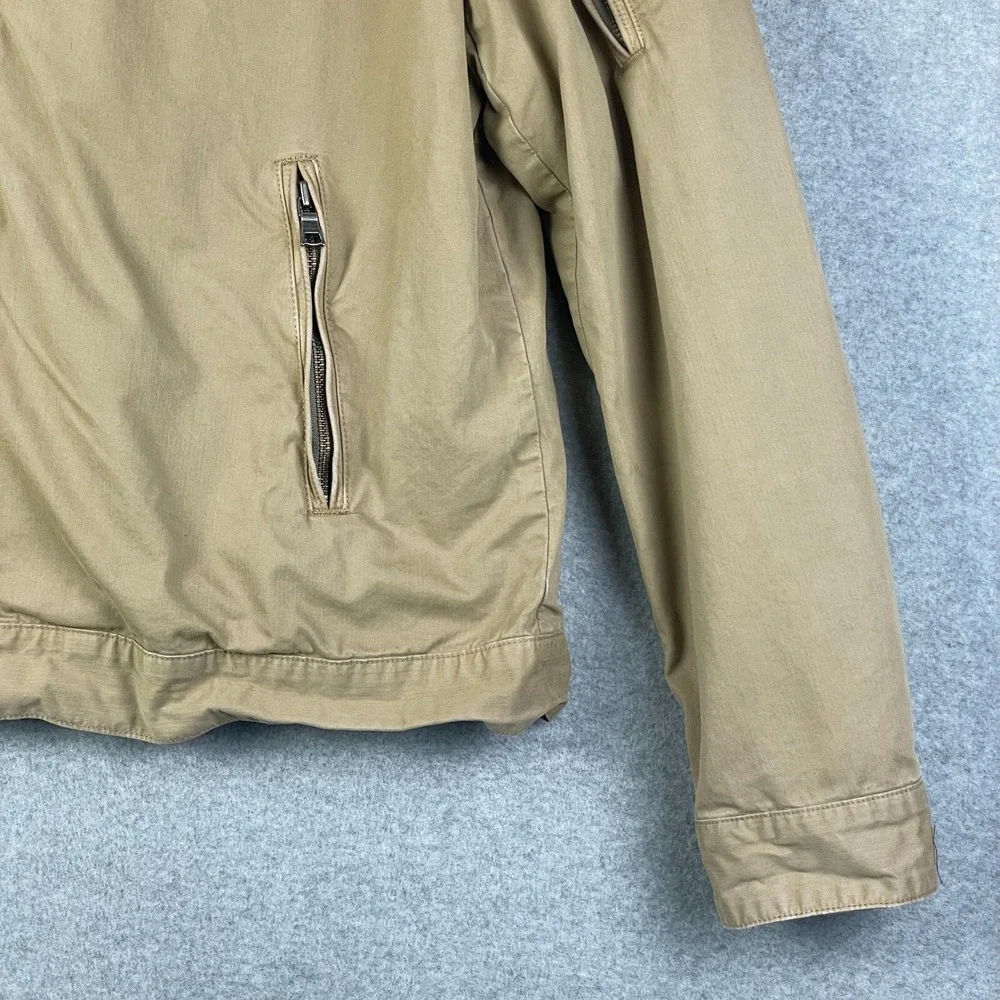 Banana Republic Jacket Mens XL Full Zip Bomber Garment‎ Dye Lined Snap Collar